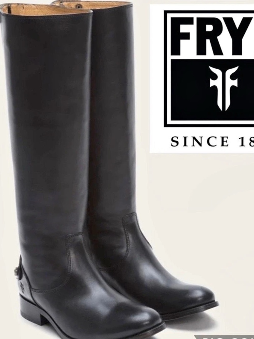 Frye Melissa Button Back Zip Tall Boot Leather Tall Boots Black US 9